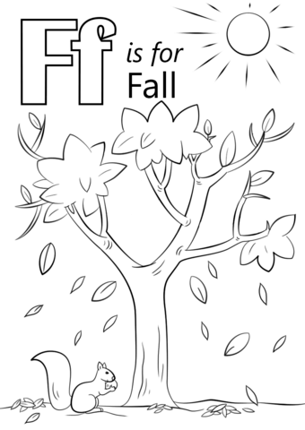 Letter F Is For Fall Coloring Page